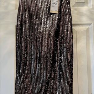 Women's Sequin A-Line Midi Skirt-Mauve